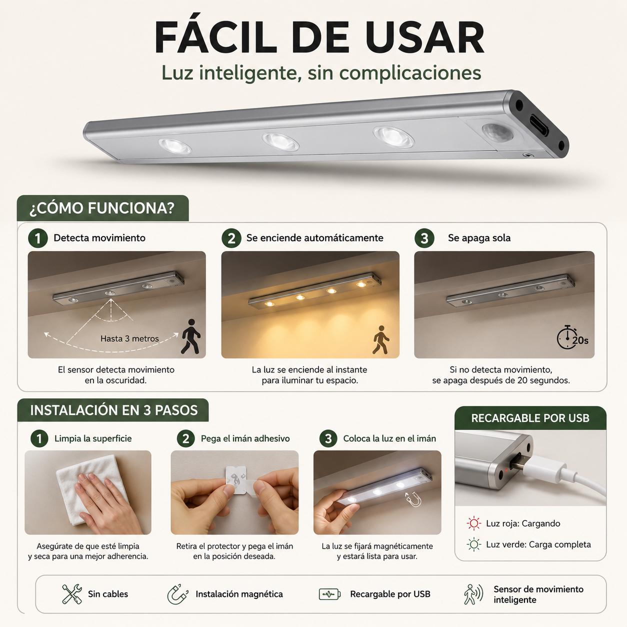 Barra Led con sensor