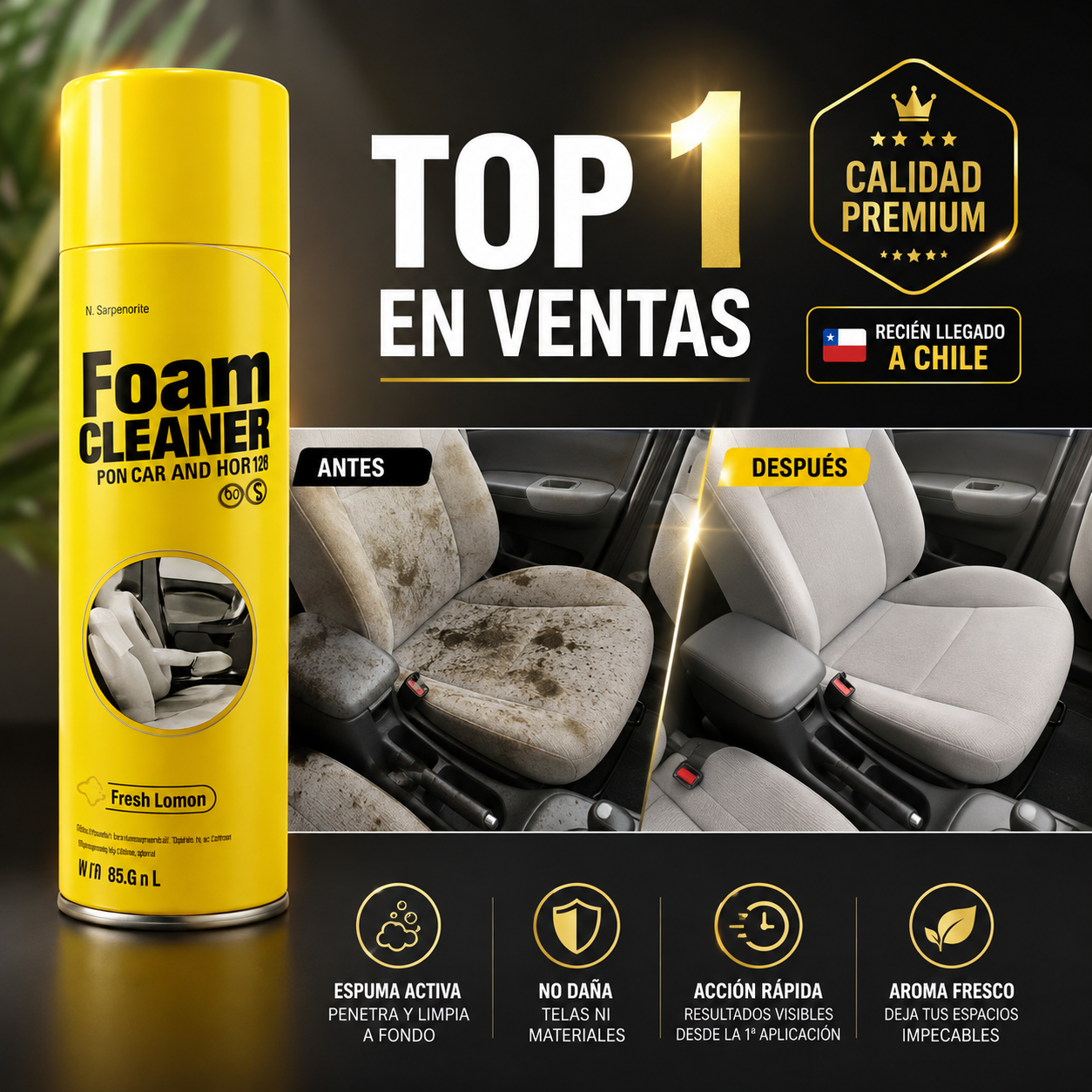 Foam Cleaner™ – Espuma Limpiadora Multiusos para Auto y Hogar