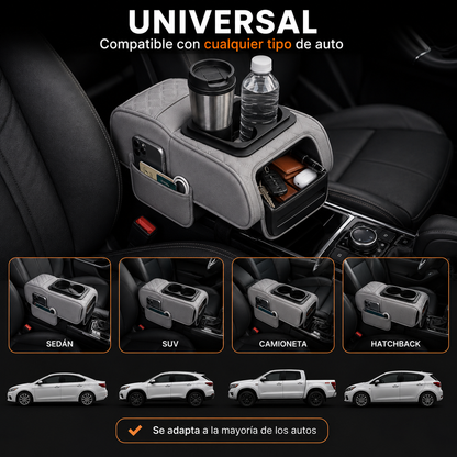 AutoComfort Pro™ – Apoyabrazos & Organizador 3 en 1