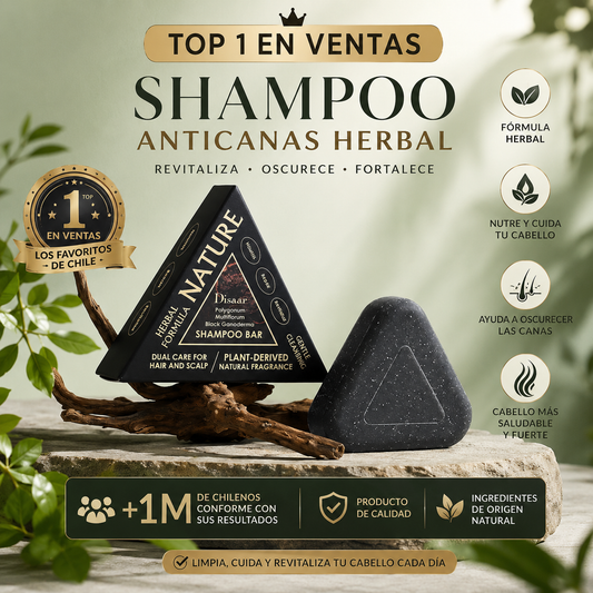 Shampoo Anticanas Herbal 🌿 | Recupera un Tono Más Oscuro Naturalmente