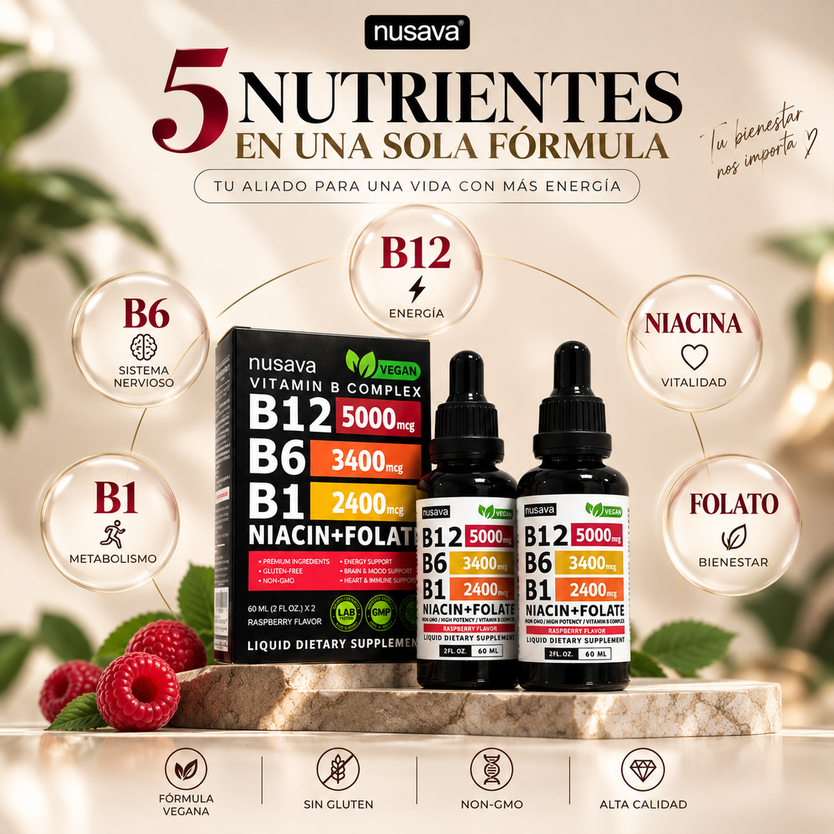 Nusava Vitamin B Complex: Complejo Vitamínico B de Alta Potencia