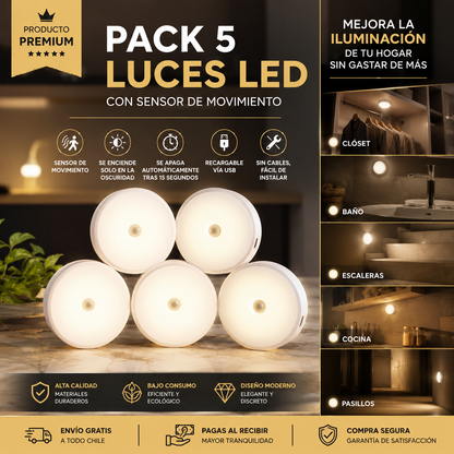 Luz LED automática con sensor de movimiento