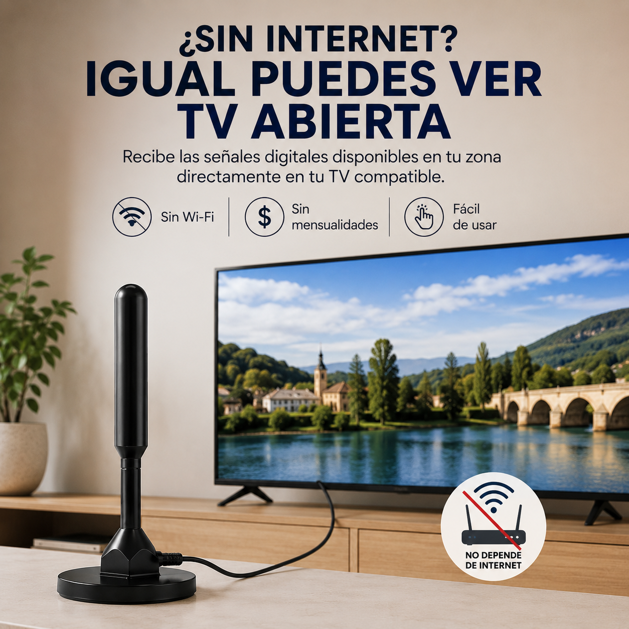 Antena Digital HDTV 360° – TV Abierta Sin Mensualidades