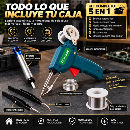 Pistola de Soldar Automática 5 en 1 – Soldadura Fácil con Una Sola Mano
