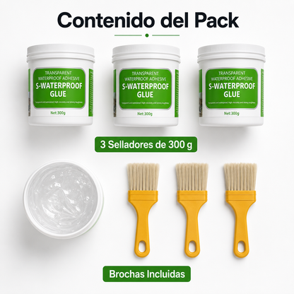 Pack 3 Selladores Impermeables Transparentes | Repara Filtraciones, Grietas y Humedad Fácilmente