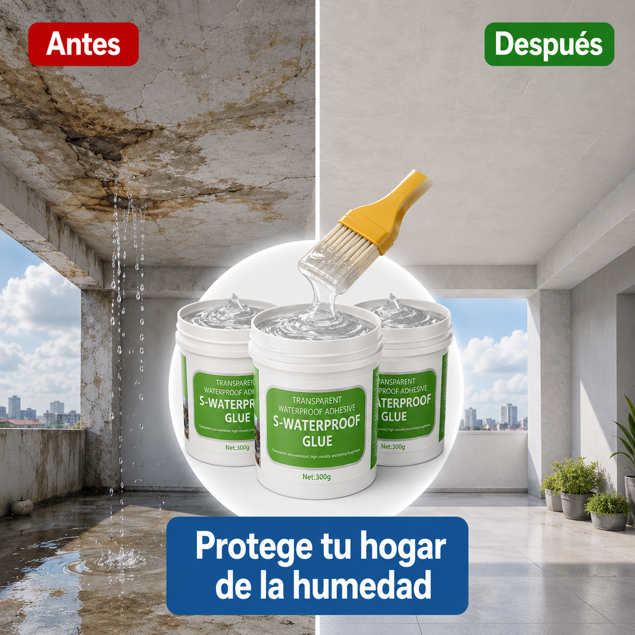 Pack 3 Selladores Impermeables Transparentes | Repara Filtraciones, Grietas y Humedad Fácilmente