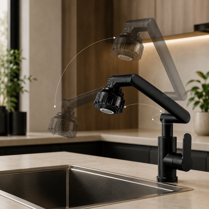 Grifo Extensible 360° con Doble Salida de Agua
