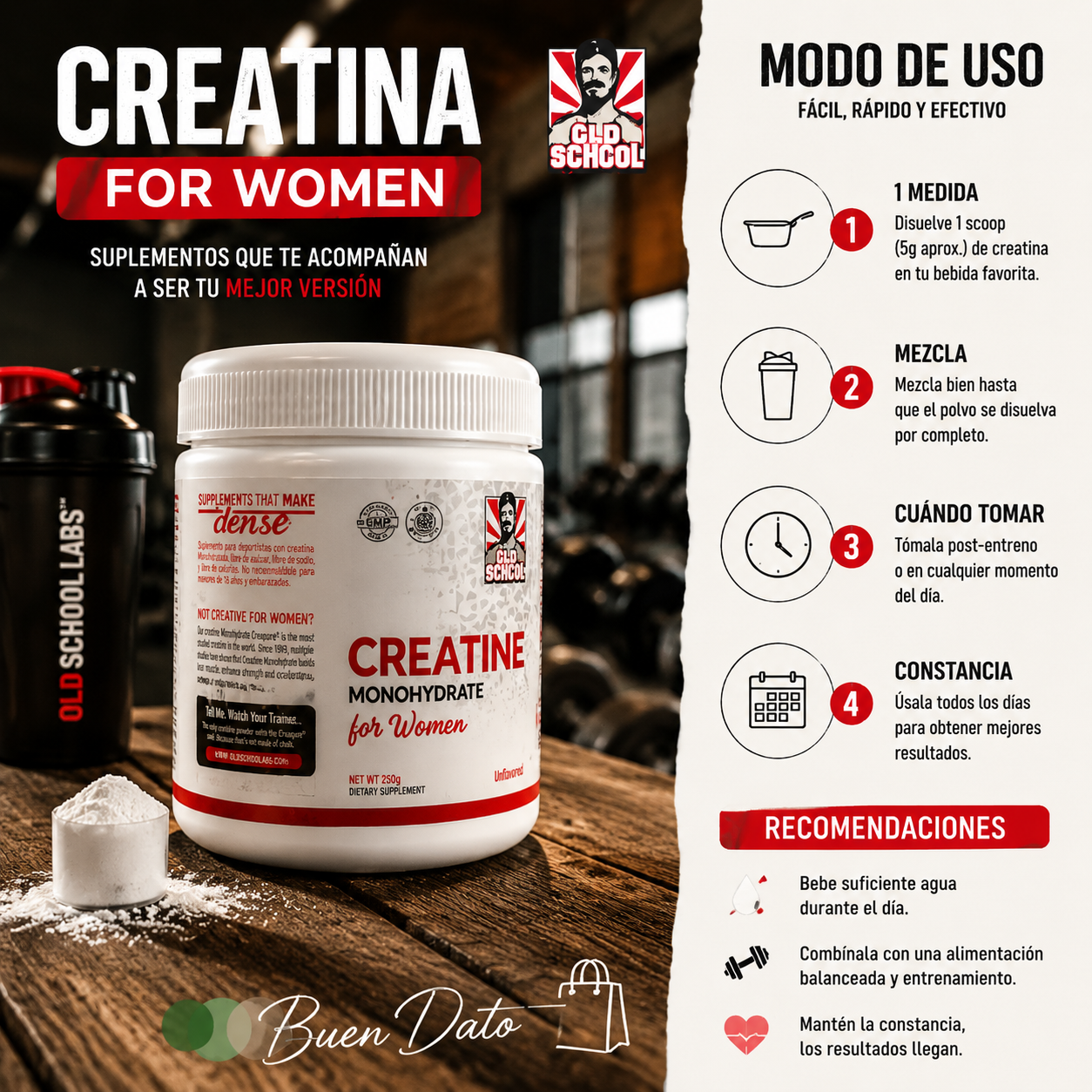 Creatina Monohidratada + Colageno + Bcaa