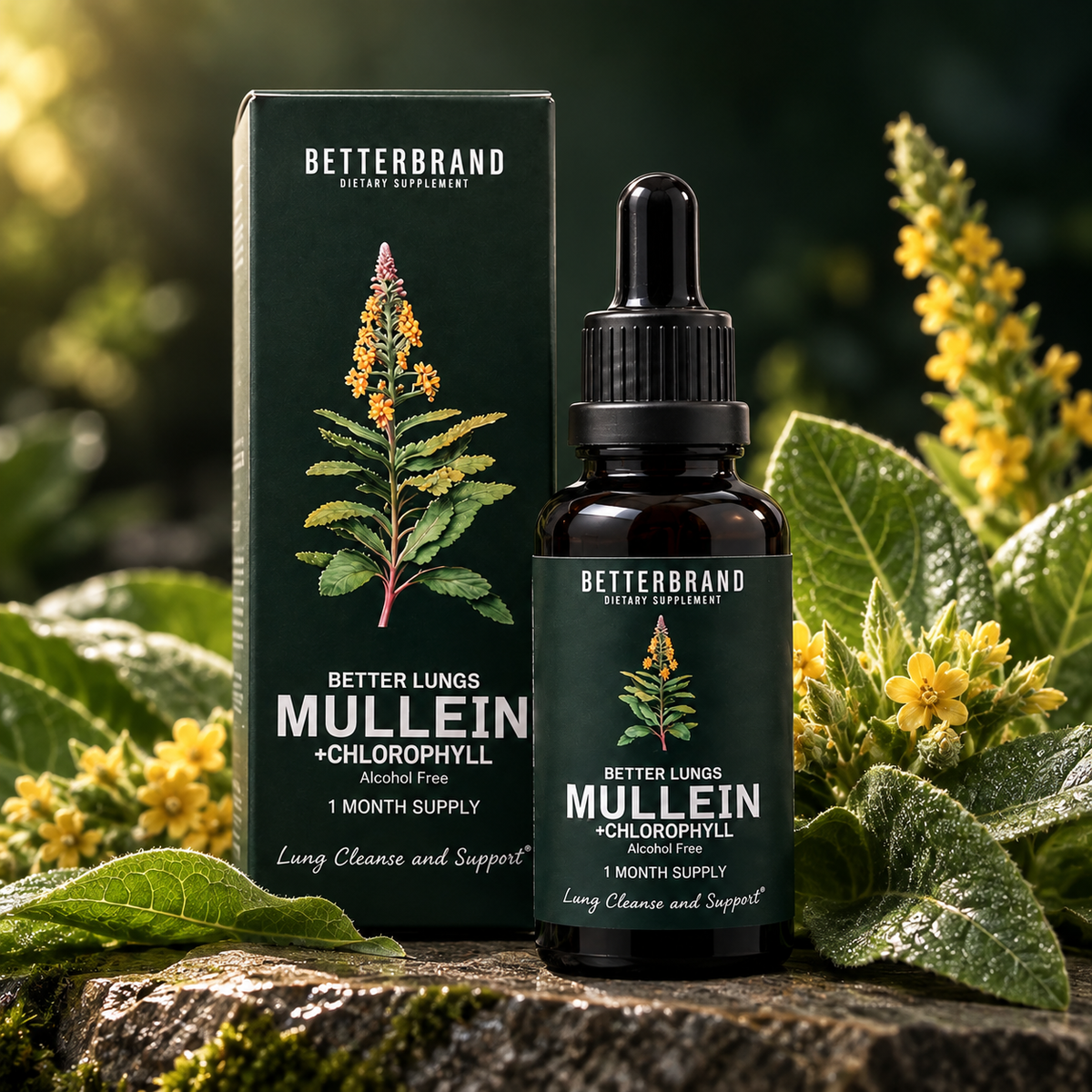 Mullein + Clorofila en Gotas | Apoyo Diario para tu Bienestar Respiratorio 🌬️