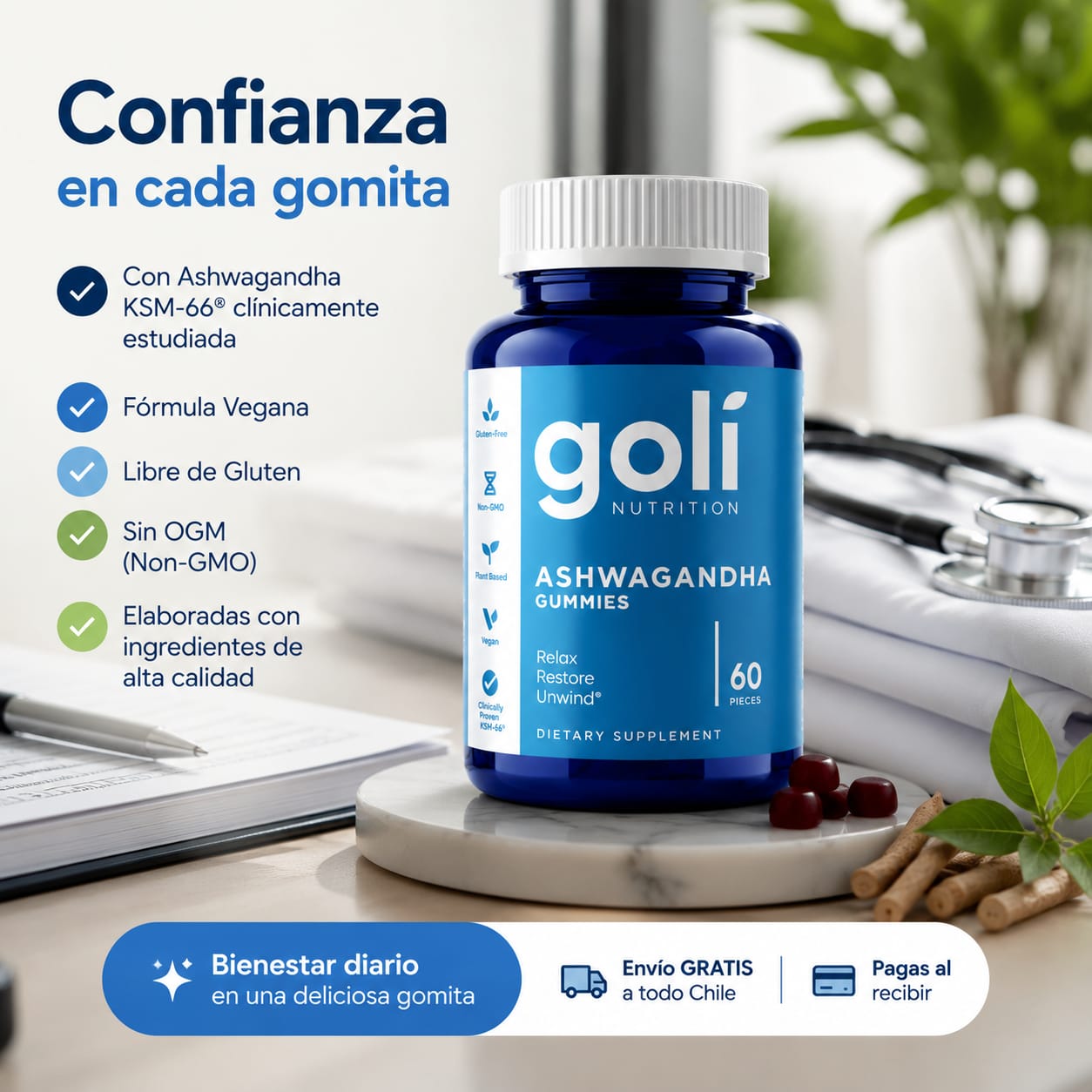Recupera Tu Calma | Pack 2 Meses Goli Ashwagandha